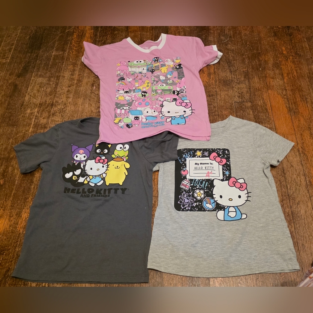 Hello Kitty Girls Tee Set - Pink, Gray, Charcoal